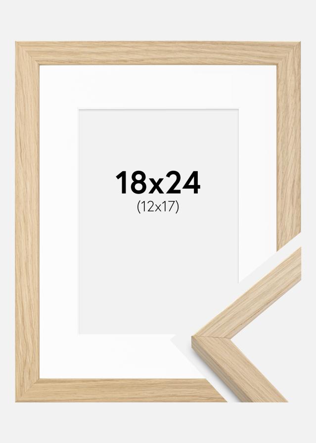 Ram med passepartou Kader Grimsåker Eiken 18x24 cm - Passe-partout Wit 13x18 cm
