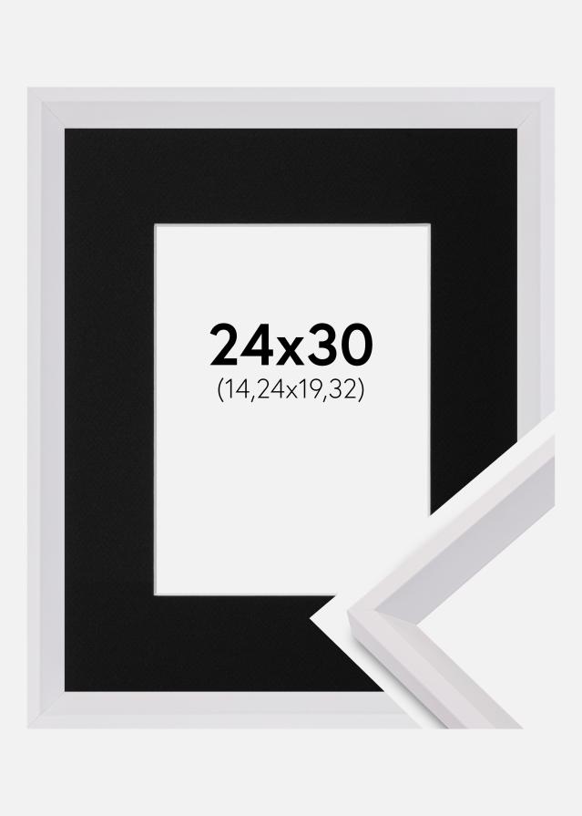 Ram med passepartou Kader Globe Wit 24x30 cm - Passe-partout Zwart 6x8 inches