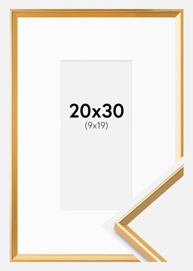 Ram med passepartou Kader Desire Goud 20x30 cm - Passe-partout Wit 10x20 cm
