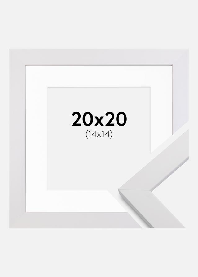 Ram med passepartou Kader White Wood 20x20 cm - Passe-partout Wit 15x15 cm