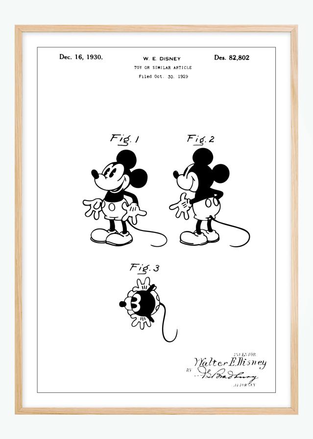 Bildverkstad Patenttekening - Disney - Mickey Mouse Poster