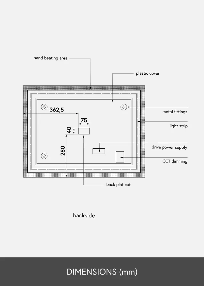 KAILA KAILA Spiegel Rectangle II LED 60x80 cm