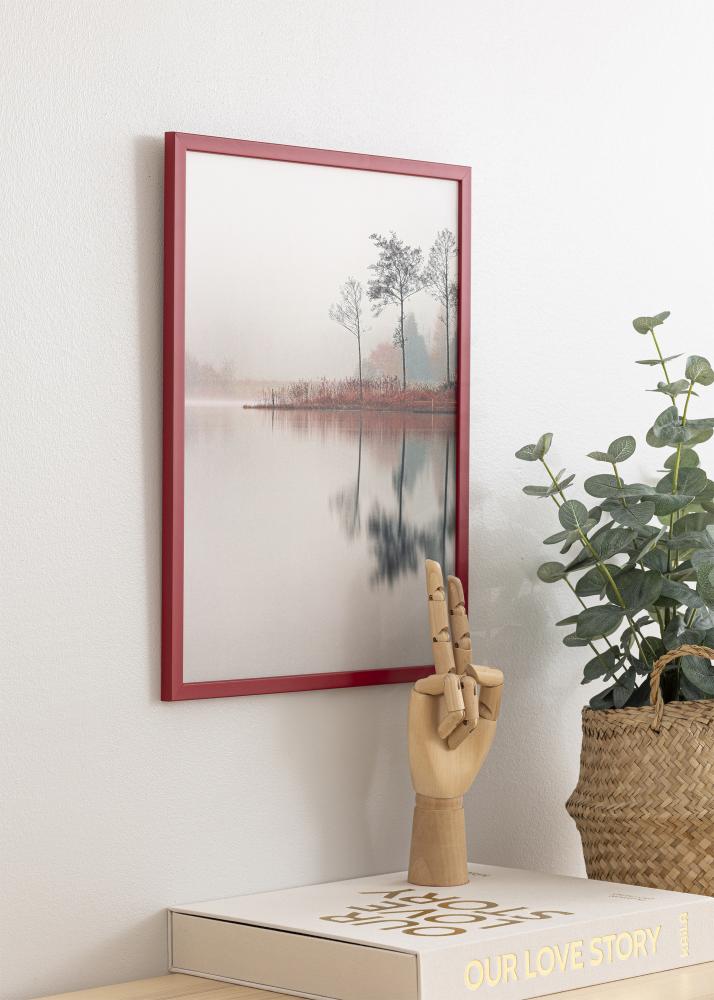 Ram med passepartou Kader Edsbyn Rood 50x60 cm - Passe-partout Wit 40x50 cm