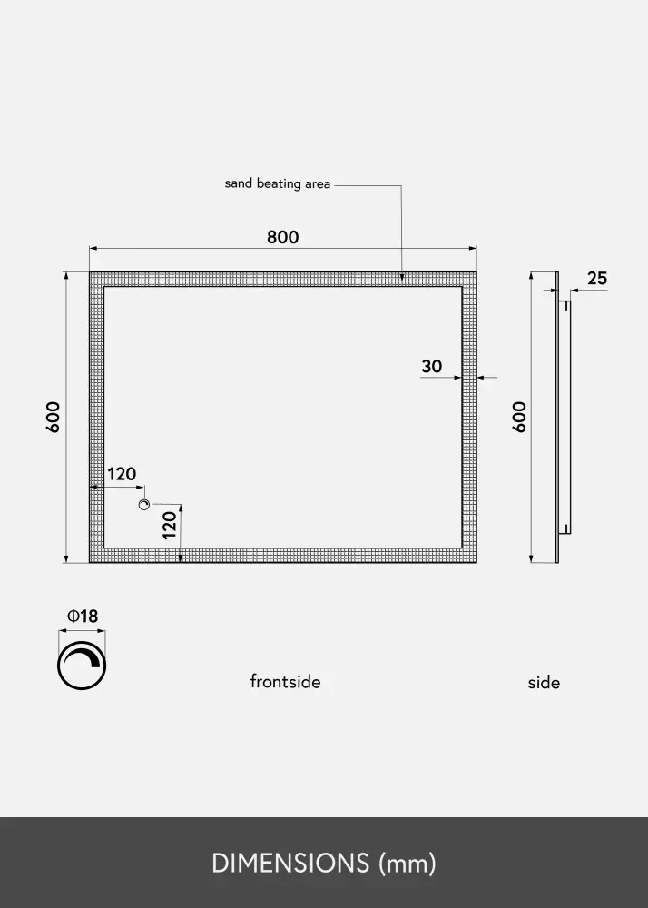 KAILA KAILA Spiegel Rectangle II LED 60x80 cm