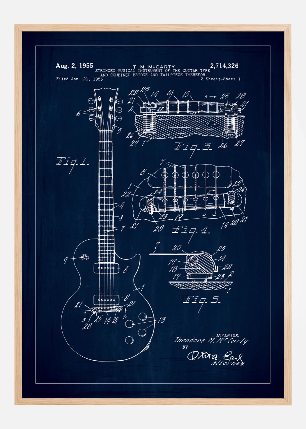 Product Image for Patenttekening - Elektrische gitaar I - Blauw Poster (21x29,7 cm (A4))