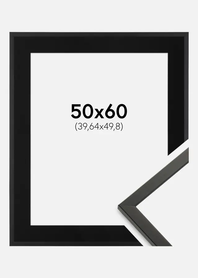 Ram med passepartou Kader Galant Zwart 50x60 cm - Passe-partout Zwart 16x20 inches