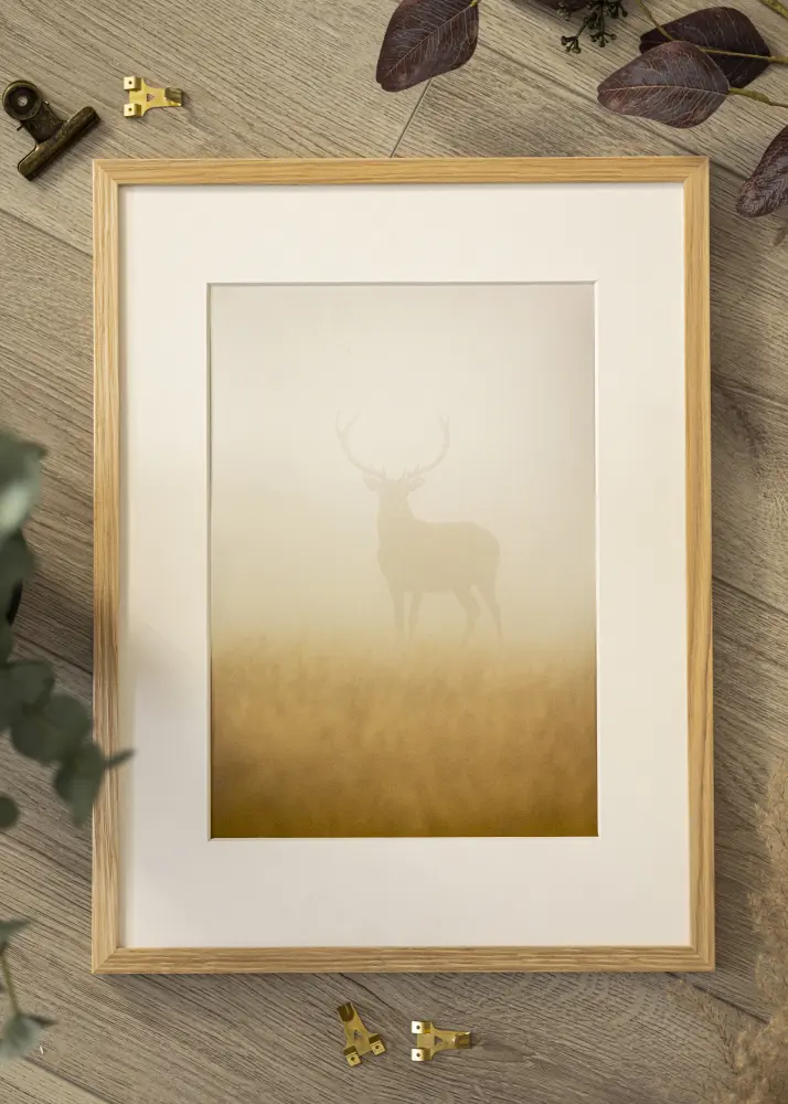 Ram med passepartou Kader Soul Oak Veneer 50x60 cm - Passe-partout Wit 16x20 inches