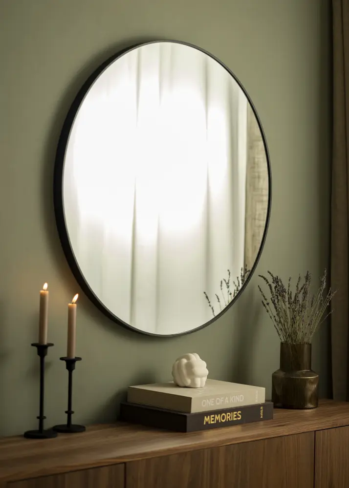 KAILA KAILA Round Mirror - Edge Black 90 cm Ø
