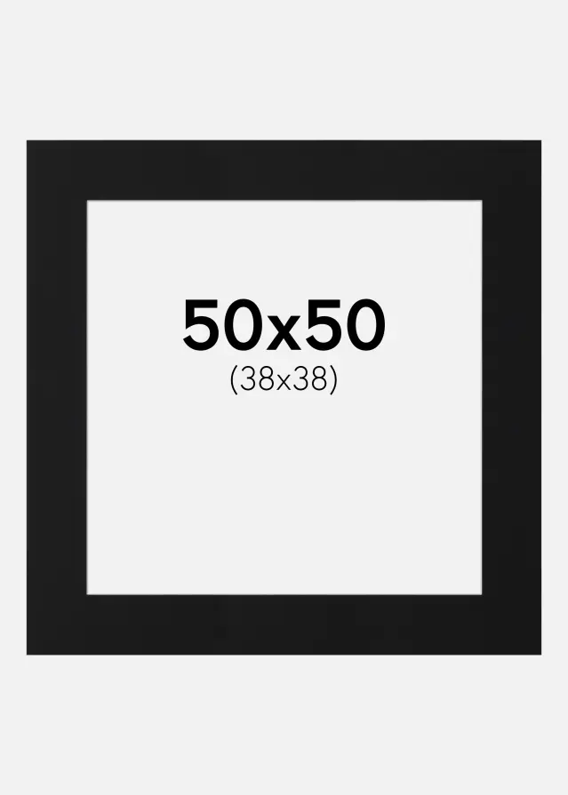 Artlink Passe-partout Zwart Standaard (Witte kern) 50x50 cm (38x38)