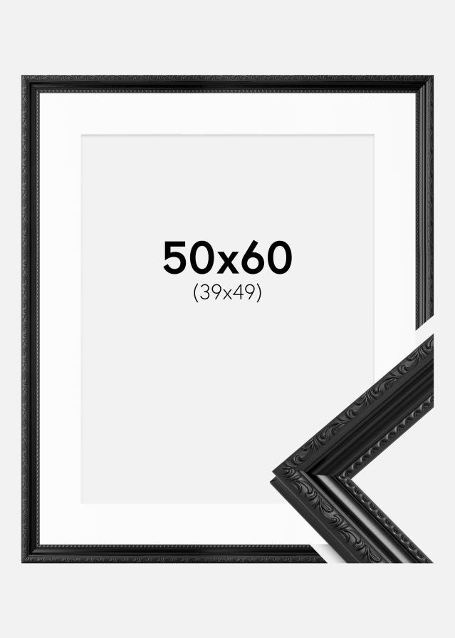 Ram med passepartou Kader Abisko Zwart 50x60 cm - Passe-partout Wit 40x50 cm