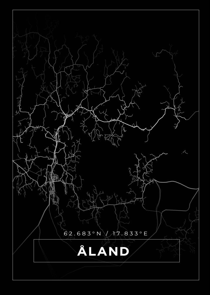 Bildverkstad Map - Åland - Black Poster