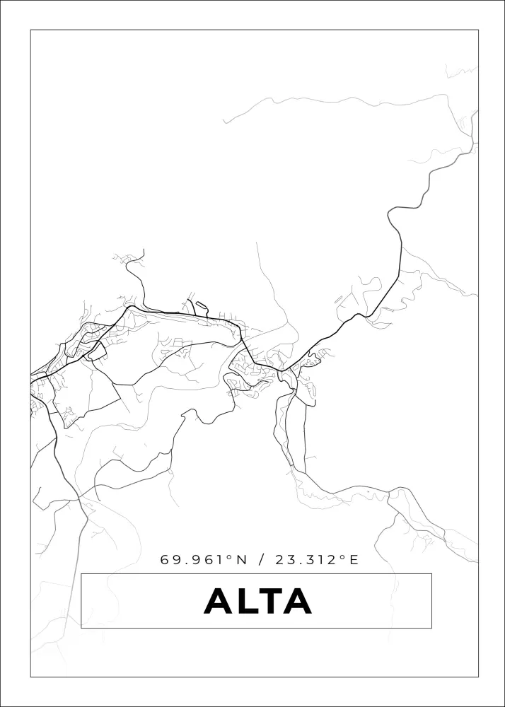 Bildverkstad Map - Alta - White Poster