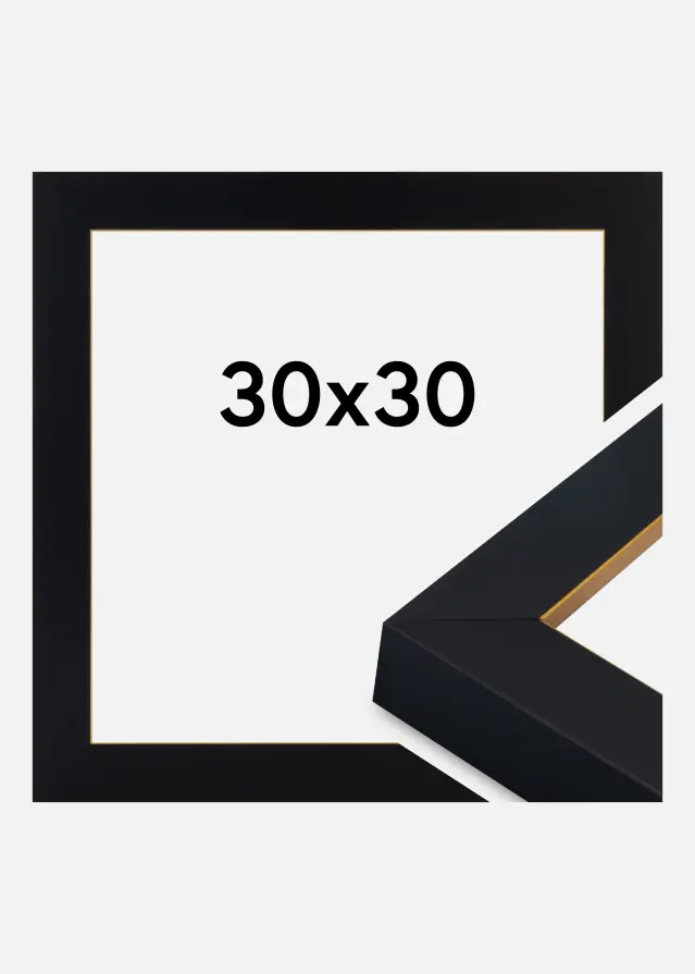 Jämtlands Ramfabrik Kader Sussex Acrylglas Zwart/Goud 30x30 cm