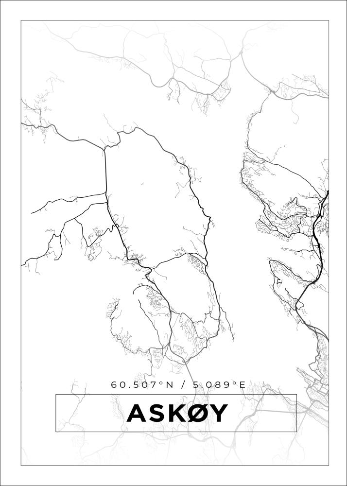 Bildverkstad Map - Askøy - White Poster