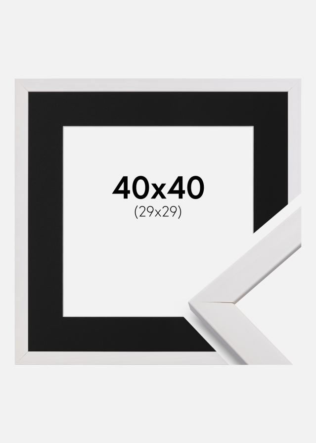 Ram med passepartou Kader Stilren Wit 40x40 cm - Passe-partout Zwart 30x30 cm