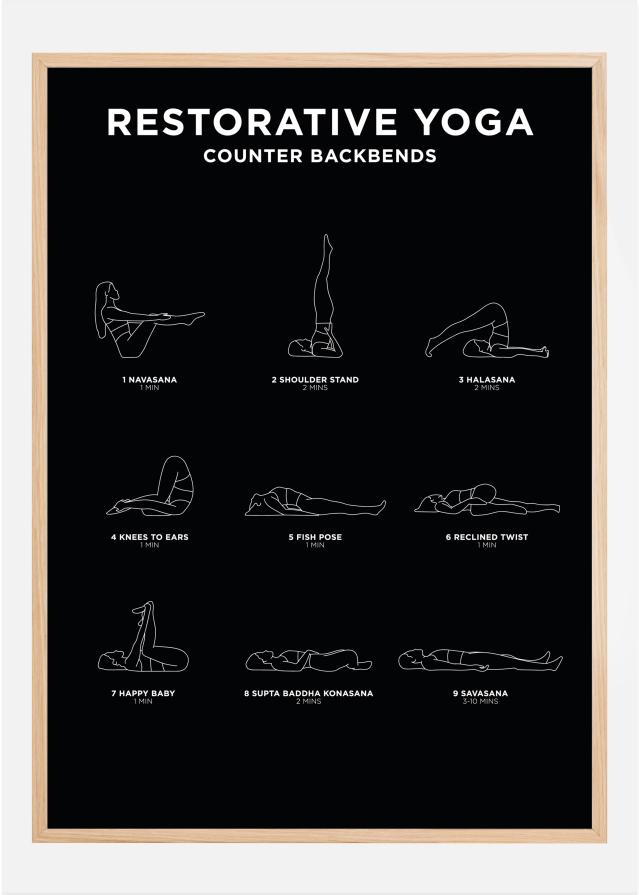 Bildverkstad Restorative Yoga - Black Poster