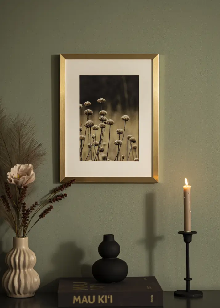 Ram med passepartou Kader Selection Goud 30x40 cm - Passe-partout Wit 21x29,7 cm (A4)