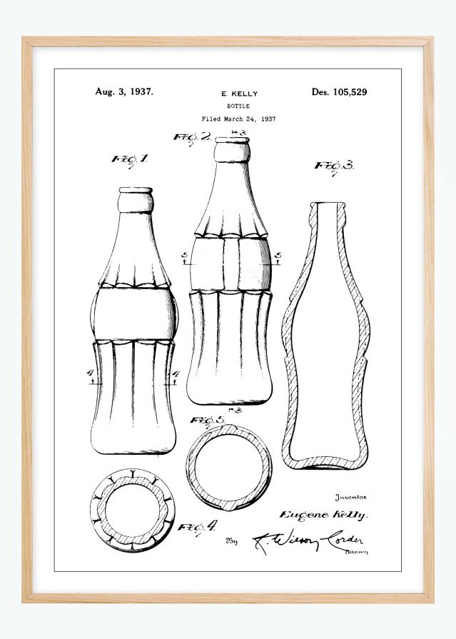 Bildverkstad Patenttekening - Coca Colafles Poster