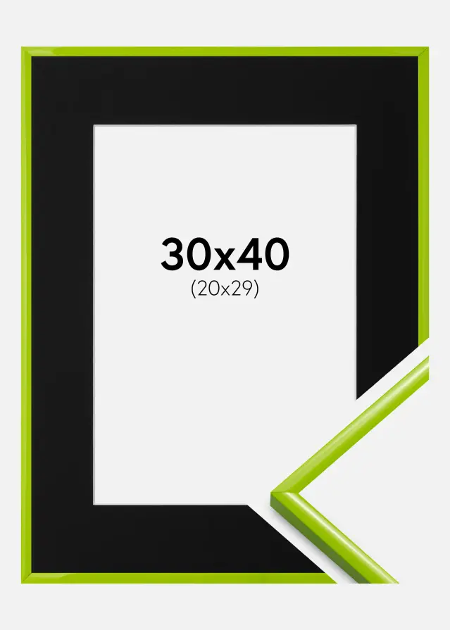 Ram med passepartou Kader New Lifestyle May Green 30x40 cm - Passe-partout Zwart 21x30 cm