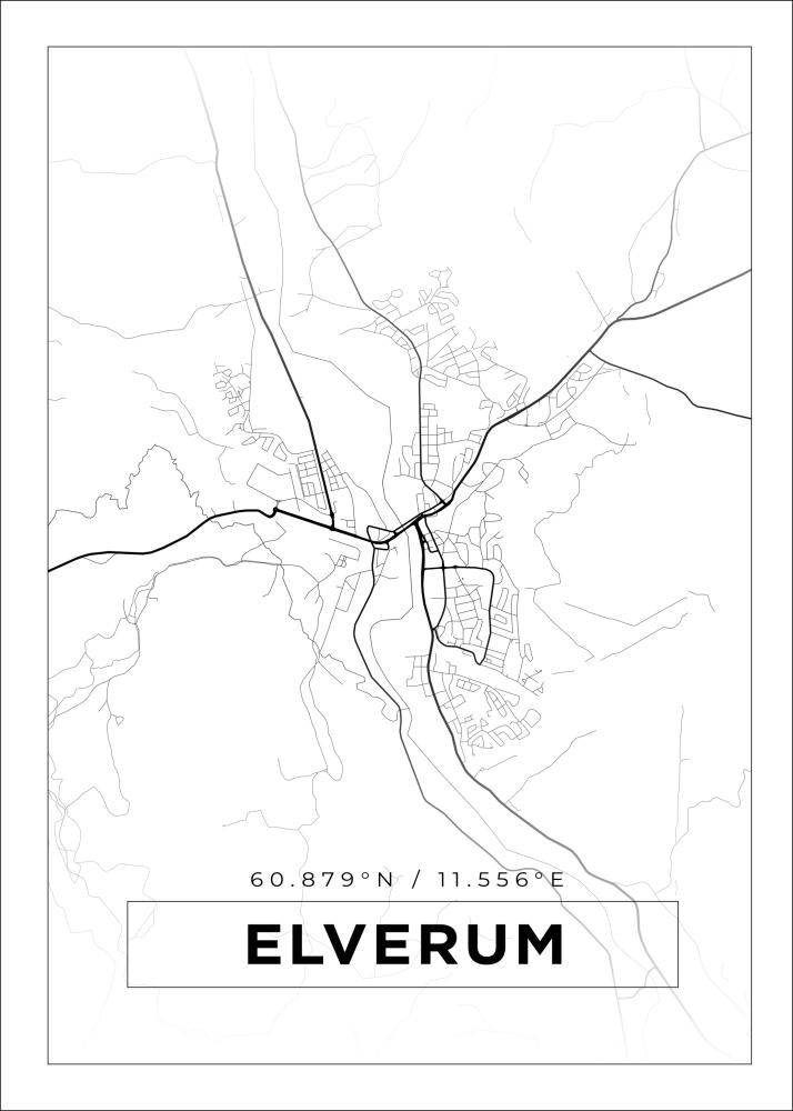 Bildverkstad Map - Elverum - White Poster