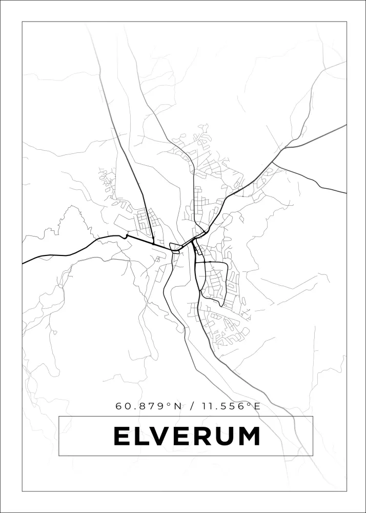 Bildverkstad Map - Elverum - White Poster