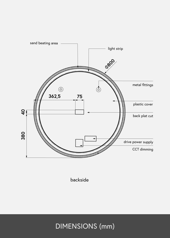 KAILA KAILA Spiegel Frost LED 80 cm Ø