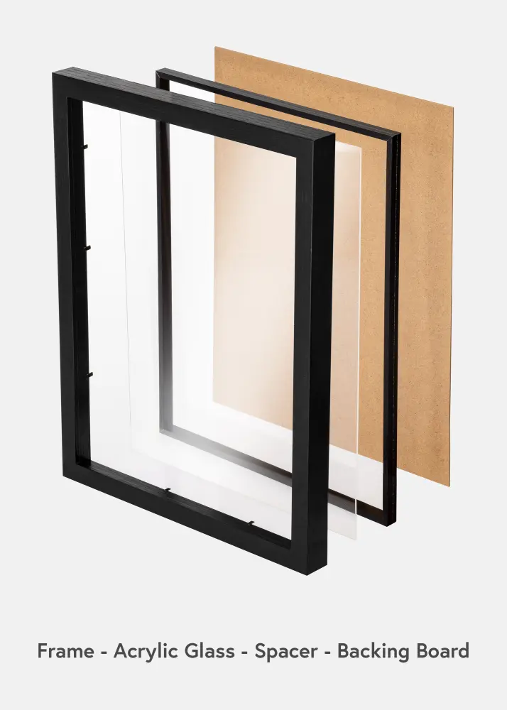 BGA BGA Framebox Acrylglas Zwart 50x100 cm