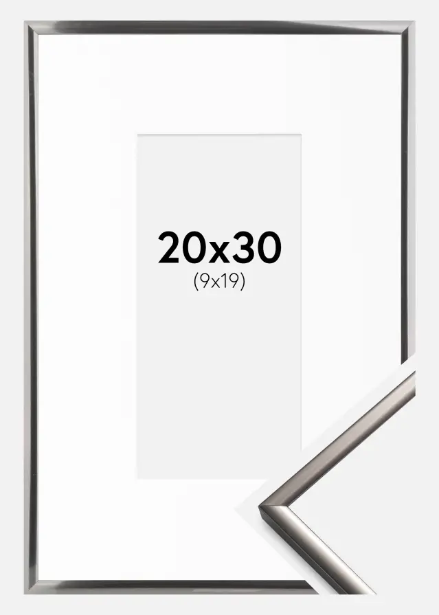 Ram med passepartou Kader New Lifestyle Staal 20x30 cm - Passe-partout Wit 10x20 cm