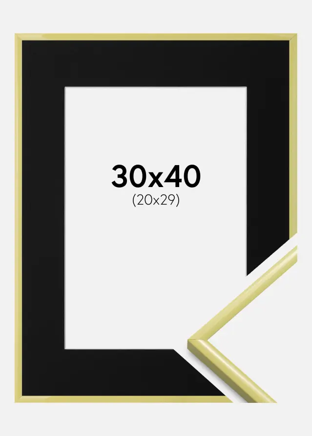 Ram med passepartou Kader New Lifestyle Lichtgeel 30x40 cm - Passe-partout Zwart 21x30 cm