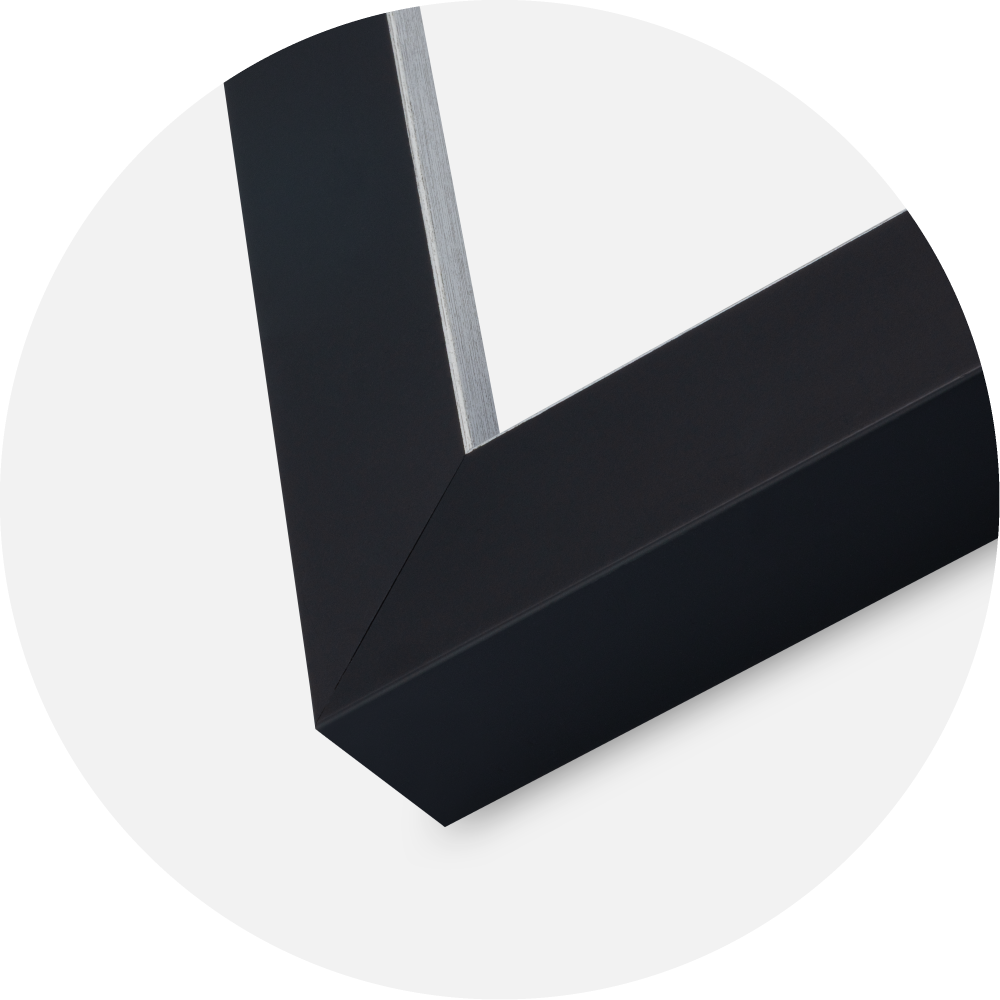 Jämtlands Ramfabrik Kader Sussex Acrylglas Zwart/Zilver 29,7x42 cm (A3)