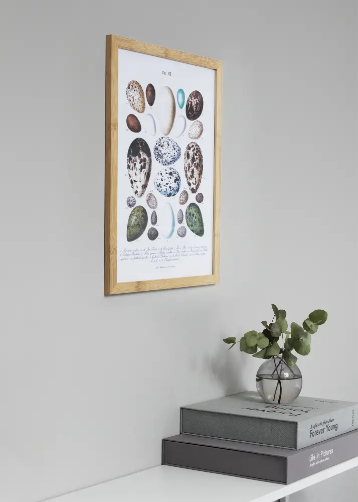 Ram med passepartou Kader Hoei Bamboe 70x100 cm - Passe-partout Zwart 62x85 cm