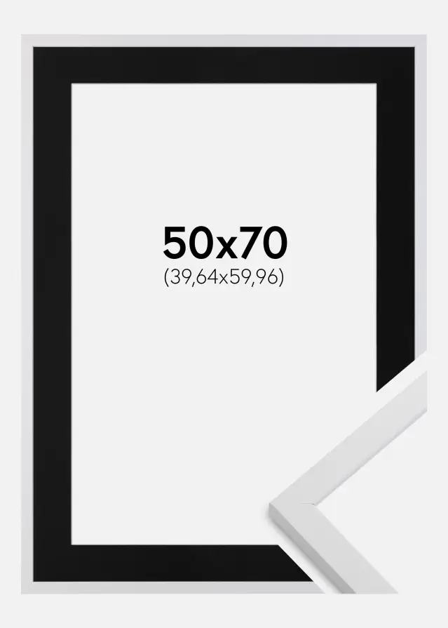 Ram med passepartou Kader Trendy Wit 50x70 cm - Passe-partout Zwart 16x24 inches