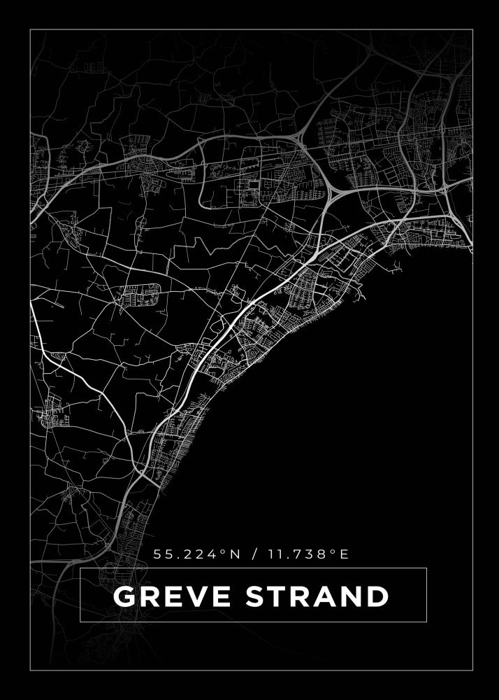 Bildverkstad Map - Greve Strand - Black Poster