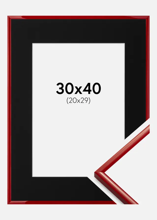 Ram med passepartou Kader New Lifestyle Medium Red 30x40 cm - Passe-partout Zwart 21x30 cm