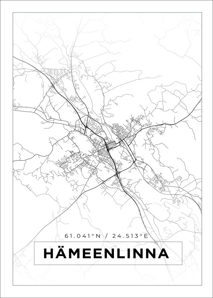 Bildverkstad Map - Hämeenlinna - White Poster