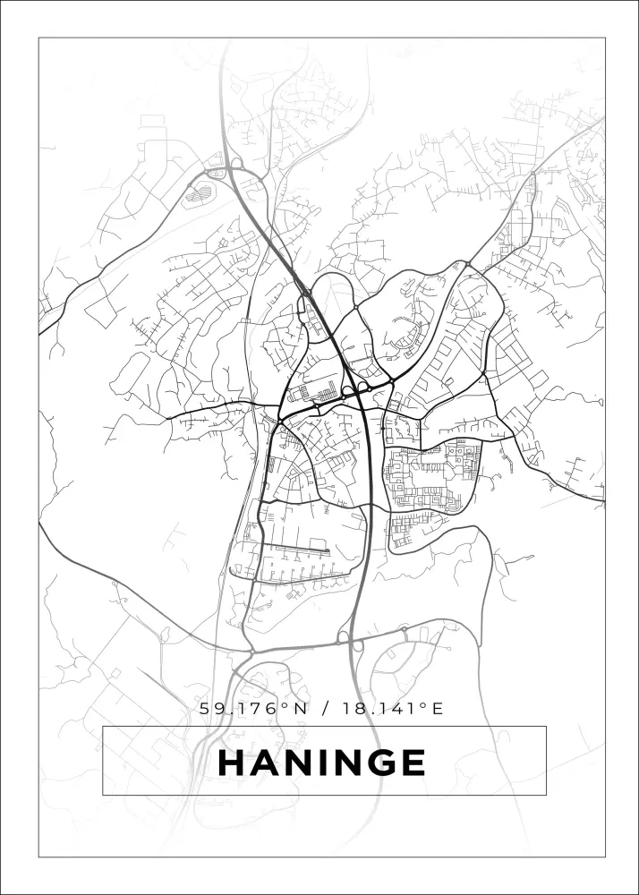 Bildverkstad Map - Haninge - White Poster