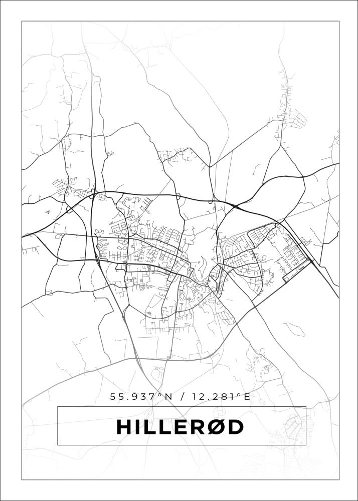 Bildverkstad Map - Hillerød - White Poster