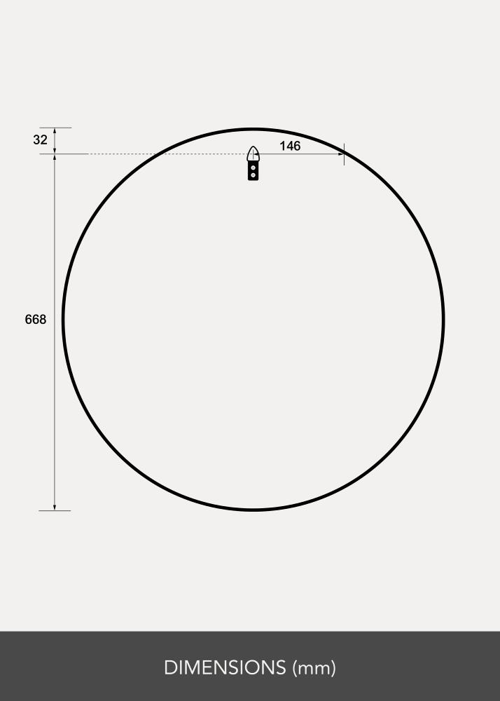 BGA Spiegel Reflection Wit 70 cm Ø