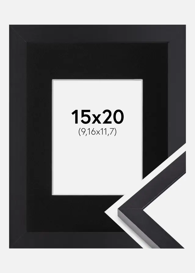 Ram med passepartou Kader Selection Zwart 15x20 cm - Passe-partout Zwart 4x5 inches