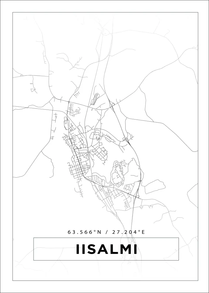 Bildverkstad Map - Iisalmi - White Poster
