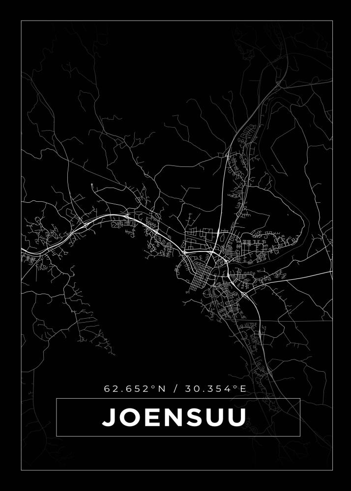 Bildverkstad Map - Joensuu - Black Poster