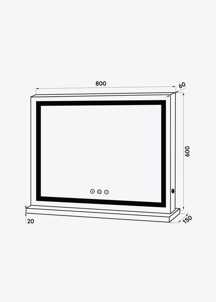 KAILA KAILA Make-up spiegel Base Horisontal LED Wit 80x60 cm