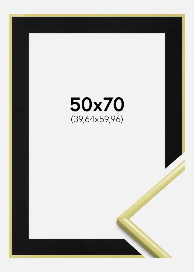 Ram med passepartou Kader New Lifestyle Lichtgeel 50x70 cm - Passe-partout Zwart 16x24 inches