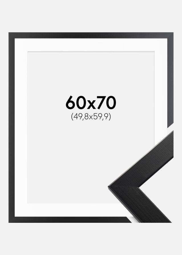 Ram med passepartou Kader Trendline Zwart 60x70 cm - Passe-partout Wit 20x24 inches