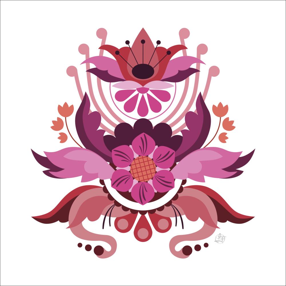 Bildverkstad Kurbits flower pink Poster