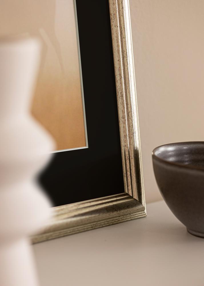 Ram med passepartou Kader Västkusten Zilver 70x100 cm - Passe-partout Zwart 62x93 cm