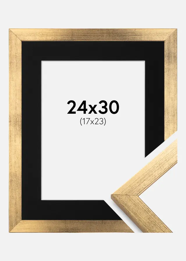 Ram med passepartou Kader Stilren Goud 24x30 cm - Passe-partout Zwart 18x24 cm