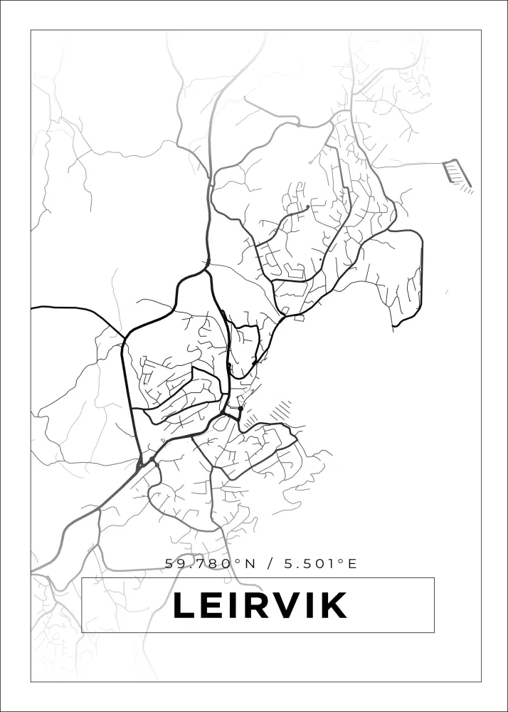 Bildverkstad Map - Leirvik - White Poster