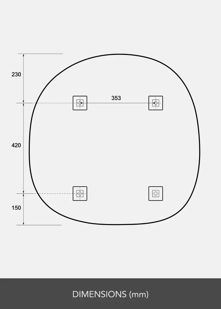 BGA Spiegel Roundy 80x80 cm