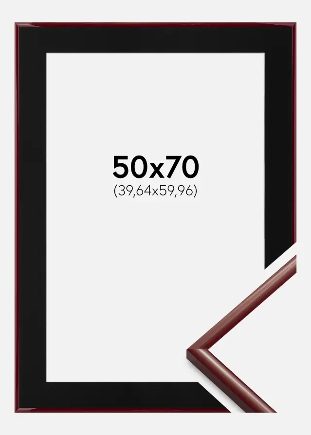 Ram med passepartou Kader New Lifestyle Donkerrood 50x70 cm - Passe-partout Zwart 16x24 inches